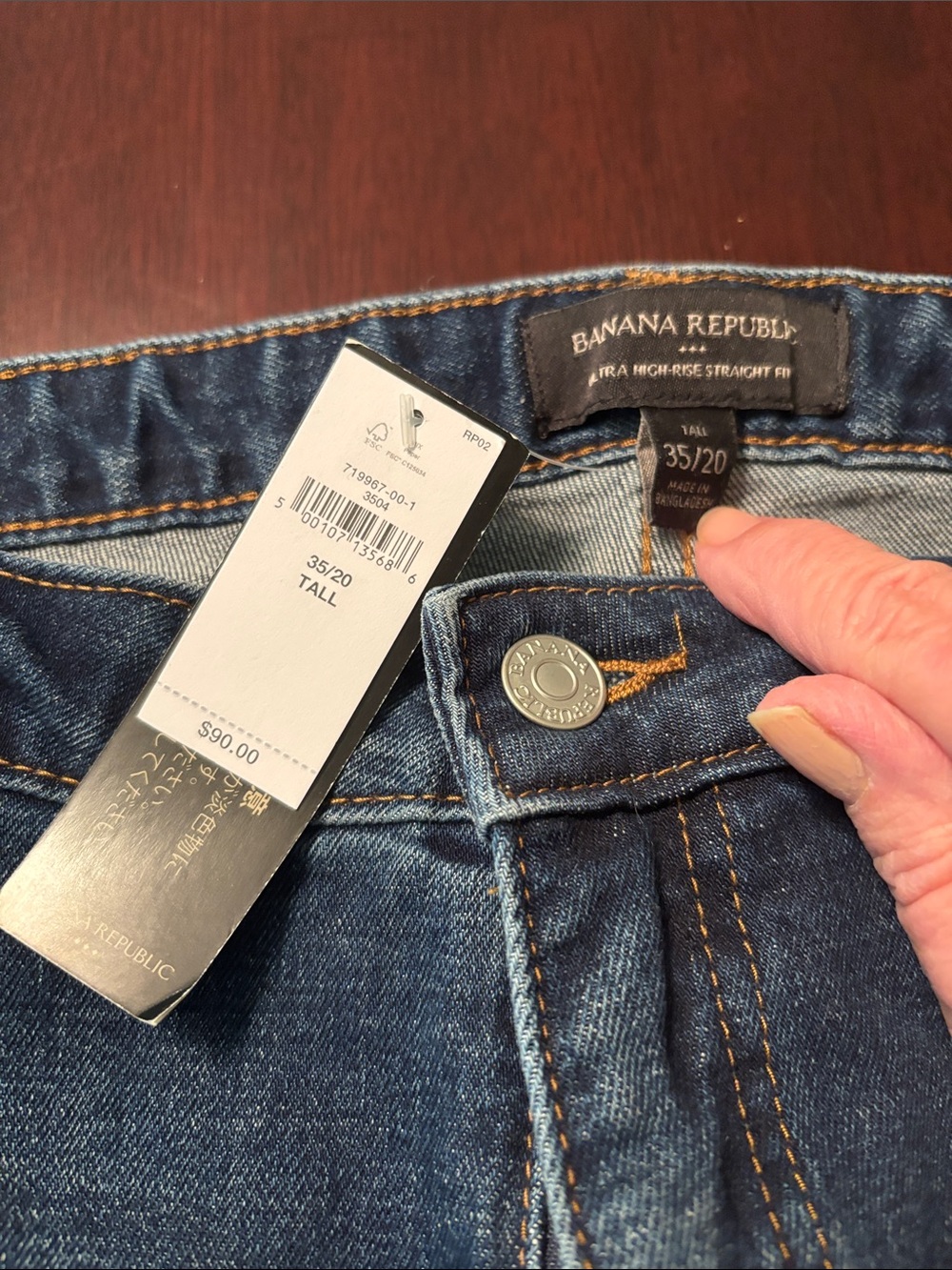 Banana Republic Dark Blue Tall High-Rise Straight Jeans